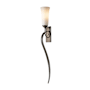 Hubbardton Forge Sweeping Taper 28" Tall Wall Sconce with Customizable Glass Shade Dark Smoke / Opal