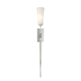 Hubbardton Forge Sweeping Taper 28" Tall Wall Sconce with Customizable Glass Shade Vintage Platinum / Opal