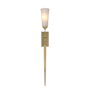 Hubbardton Forge Sweeping Taper 28" Tall Wall Sconce with Customizable Glass Shade Modern Brass / Opal
