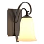Hubbardton Forge Scroll 10" Tall Wall Sconce Bronze / Opal