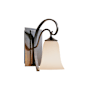 Hubbardton Forge Scroll 10" Tall Wall Sconce Natural Iron / Opal