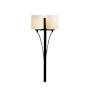 Hubbardton Forge Formae 2 Light 30" Tall Wall Sconce Dark Smoke / Opal