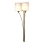 Hubbardton Forge Formae 2 Light 30" Tall Wall Sconce Soft Gold / Opal