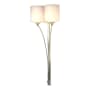 Hubbardton Forge Formae 2 Light 30" Tall Wall Sconce Sterling / Opal