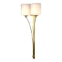 Hubbardton Forge Formae 2 Light 30" Tall Wall Sconce Modern Brass / Opal