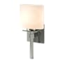 Hubbardton Forge Beacon Hall 12" Tall Wall Sconce with Customizable Glass Shade Sterling / Opal