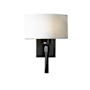 Hubbardton Forge Beacon Hall 13" Tall Wall Sconce Dark Smoke / Natural Anna