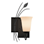 Hubbardton Forge Leaf 15" Tall Wall Sconce Black / Opal