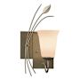 Hubbardton Forge Leaf 15" Tall Wall Sconce Soft Gold / Opal