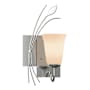Hubbardton Forge Leaf 15" Tall Wall Sconce Sterling / Opal