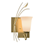Hubbardton Forge Leaf 15" Tall Wall Sconce Modern Brass / Opal