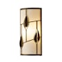 Hubbardton Forge Alisons Leaves 15" Tall Wall Sconce with Customizable Glass Shade Dark Smoke / White Art