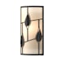 Hubbardton Forge Alisons Leaves 15" Tall Wall Sconce with Customizable Glass Shade Natural Iron / White Art