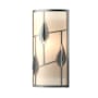 Hubbardton Forge Alisons Leaves 15" Tall Wall Sconce with Customizable Glass Shade Vintage Platinum / White Art