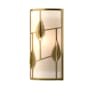 Hubbardton Forge Alisons Leaves 15" Tall Wall Sconce with Customizable Glass Shade Modern Brass / White Art