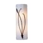 Hubbardton Forge Leaf 2 Light 17" Tall Wall Sconce Dark Smoke / White Art