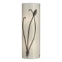 Hubbardton Forge Leaf 2 Light 17" Tall Wall Sconce Dark Smoke / Ivory Art