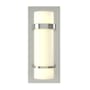 Hubbardton Forge Banded 12" Tall Wall Sconce with Customizable Glass Shade Sterling / Opal