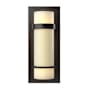 Hubbardton Forge Banded 12" Tall Wall Sconce with Customizable Glass Shade Oil Rubbed Bronze / Opal