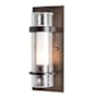 Hubbardton Forge Banded 12" Tall Wall Sconce Bronze / Seedy