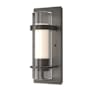 Hubbardton Forge Banded 12" Tall Wall Sconce Dark Smoke / Seedy