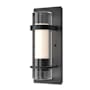 Hubbardton Forge Banded 12" Tall Wall Sconce Black / Seedy