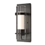 Hubbardton Forge Banded 12" Tall Wall Sconce Oil Rubbed Bronze / Opal and Seeded