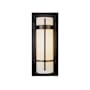 Hubbardton Forge Banded 12" Tall Wall Sconce with Customizable Glass Shade Black / Opal