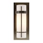 Hubbardton Forge Banded 12" Tall Wall Sconce with Customizable Glass Shade Oil Rubbed Bronze / Opal
