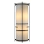 Hubbardton Forge Banded 2 Light 18" Tall Wall Sconce Black / Ivory Art