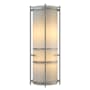 Hubbardton Forge Banded 2 Light 18" Tall Wall Sconce Vintage Platinum / Ivory Art