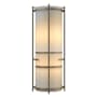 Hubbardton Forge Banded 2 Light 18" Tall Wall Sconce Soft Gold / Ivory Art