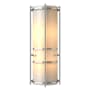Hubbardton Forge Banded 2 Light 18" Tall Wall Sconce Sterling / White Art