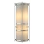 Hubbardton Forge Banded 2 Light 18" Tall Wall Sconce Sterling / Ivory Art