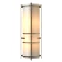 Hubbardton Forge Banded 2 Light 18" Tall Wall Sconce Modern Brass / White Art