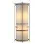 Hubbardton Forge Banded 2 Light 18" Tall Wall Sconce Modern Brass / Ivory Art