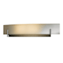 Hubbardton Forge Axis 2 Light 6" Tall Wall Sconce Dark Smoke / Opal