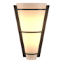Hubbardton Forge Half Cone 10" Tall Wall Sconce Dark Smoke / Opal