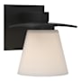 Hubbardton Forge Wren 7" Tall Wall Sconce Black / Opal