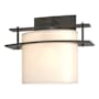 Hubbardton Forge Ellipse 8" Tall Wall Sconce Dark Smoke / Opal