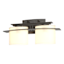 Hubbardton Forge Ellipse 2 Light 8" Tall Wall Sconce Dark Smoke / Opal