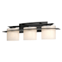 Hubbardton Forge Ellipse 3 Light 26" Wide Vanity Light with Customizable Glass Shade Black / Opal