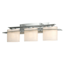Hubbardton Forge Ellipse 3 Light 26" Wide Vanity Light with Customizable Glass Shade Vintage Platinum / Opal