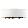 Hubbardton Forge Brindille 2 Light 6" Tall Wall Sconce with Customizable Fabric Shade Bronze / Natural Anna