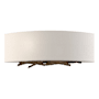 Hubbardton Forge Brindille 2 Light 6" Tall Wall Sconce with Customizable Fabric Shade Bronze / Flax