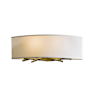 Hubbardton Forge Brindille 2 Light 6" Tall Wall Sconce with Customizable Fabric Shade Dark Smoke / Natural Anna