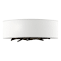 Hubbardton Forge Brindille 2 Light 6" Tall Wall Sconce with Customizable Fabric Shade Black / Natural Anna