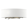 Hubbardton Forge Brindille 2 Light 6" Tall Wall Sconce with Customizable Fabric Shade Vintage Platinum / Natural Anna