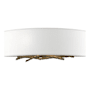 Hubbardton Forge Brindille 2 Light 6" Tall Wall Sconce with Customizable Fabric Shade Soft Gold / Natural Anna