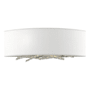 Hubbardton Forge Brindille 2 Light 6" Tall Wall Sconce with Customizable Fabric Shade Sterling / Natural Anna